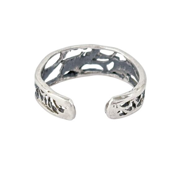 Vintage Shube Sterling Silver 925 Dolphin Cutout Open-Back Toe Ring Size 4 - Picture 5 of 10